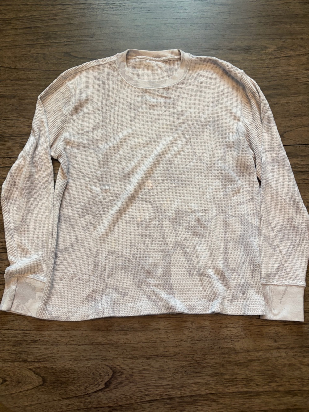 Hollister Light Camo Long Sleeve Waffle Knit Tee